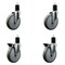 Service Caster 6'' Gray Poly Wheel Swivel 1-3/4'' Expanding Stem Caster Set 2 Brakes, 4PK SCC-EX20S614-PPUB-2-PLB-2-134 - alternate 1
